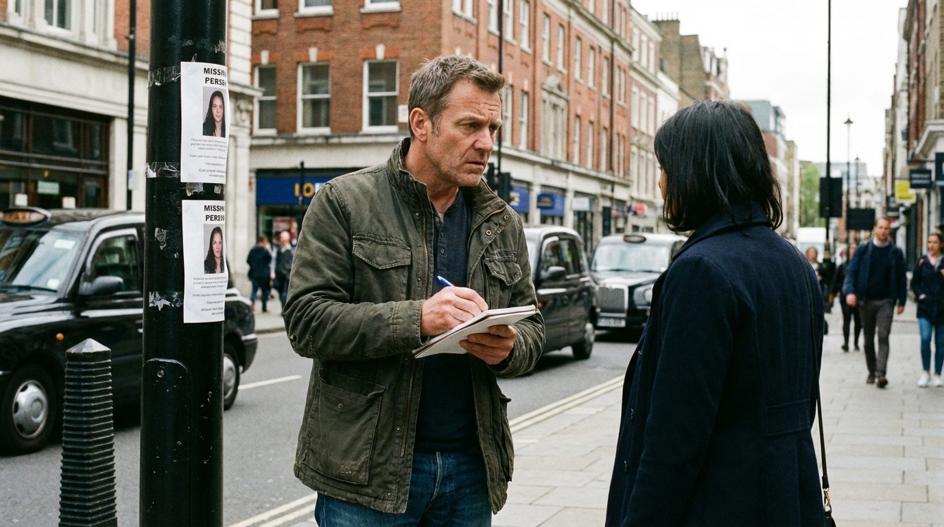 homme qui enquête sur une disparition 